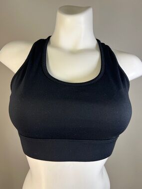 Fabletics Black Scoop Neck Racerback Sports Bra S/M